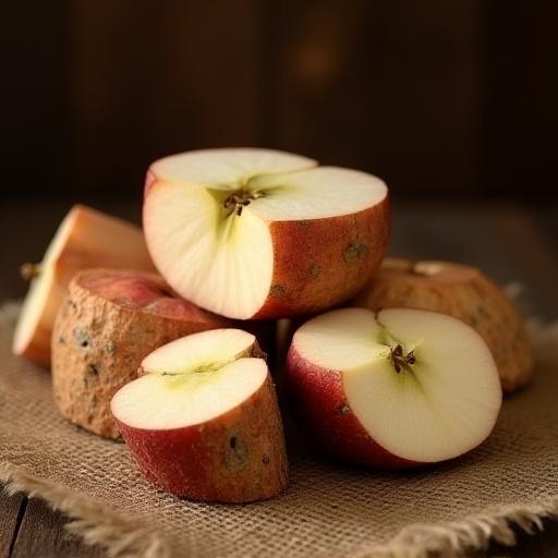 Chunks of natural applewood smoking wood